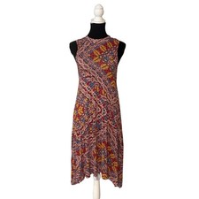 Anthropologie Maeve Sleeveless Mock Neck Kaleidoscope Print Swing Dress Medium