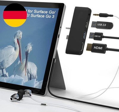 Surface Go 4/Go 3/Go 2/Go Hub Docking Station, 4-In-2 USB C Dockingstation Für S