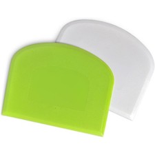 Flexible Plastic Kitchen Scraper Set of 2 Pastry Dough Cutter Bench Bowl Spatula