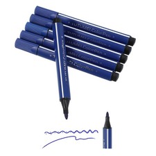 For colored markers, 6 washable markers dark blue
