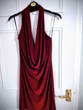 Halter Neck Dress In Berry Size 10