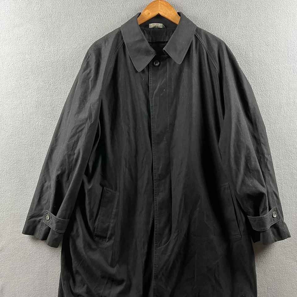 Abrigo Ralph Lauren de Colección para Hombres 44R Negro Microfibra Gabardina Dinero Antiguo Foto 3 de 4