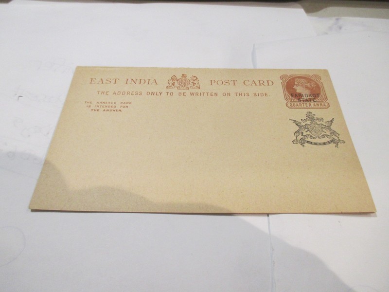 East India [Faridkot State] Post Card in Mint Condition
