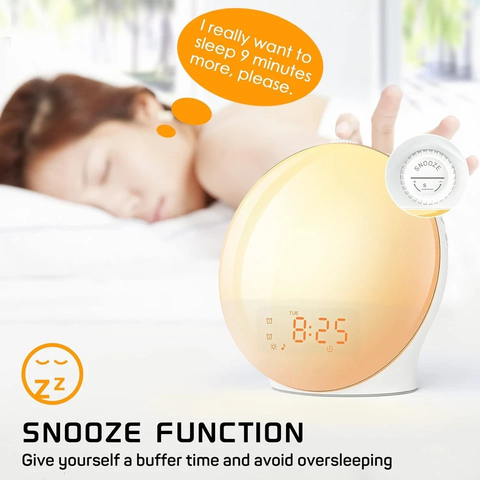 Alarm Clock Wake Up Light with Sunrise/Sunset Simulation Dual Alarms and Snooze - Image 2 of 4