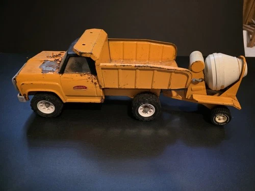 Vintage 1970's Tonka, Cement Mixer Truck, Orange, Pressed Steel
