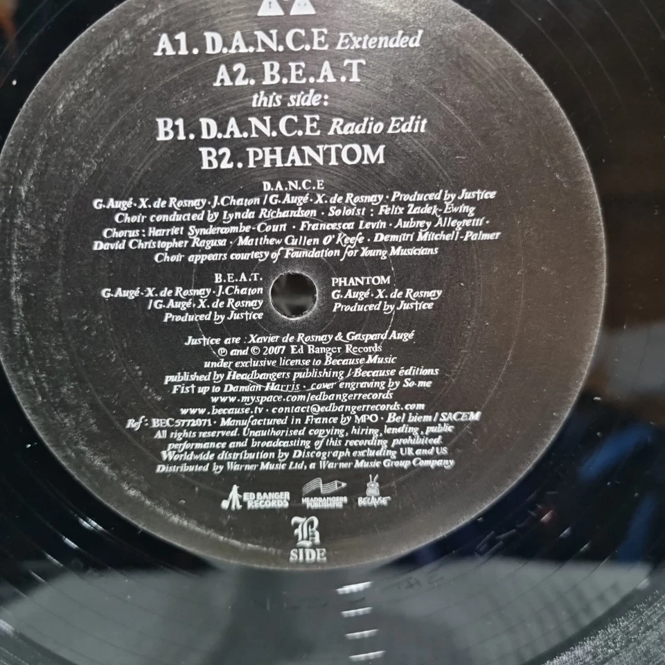 Justice – D.A.N.C.E Ed Banger Records – ED017 Vinyl 12" 2007 Foto 4 de 4