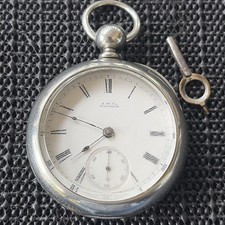 1882 Waltham PS Bartlett Model 1877 18s 11j Pocket Watch Silver Case Runs