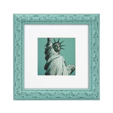 8x8 inch Distressed Wood Embossed Scroll Motif Vintage Antique Rustic Picture...