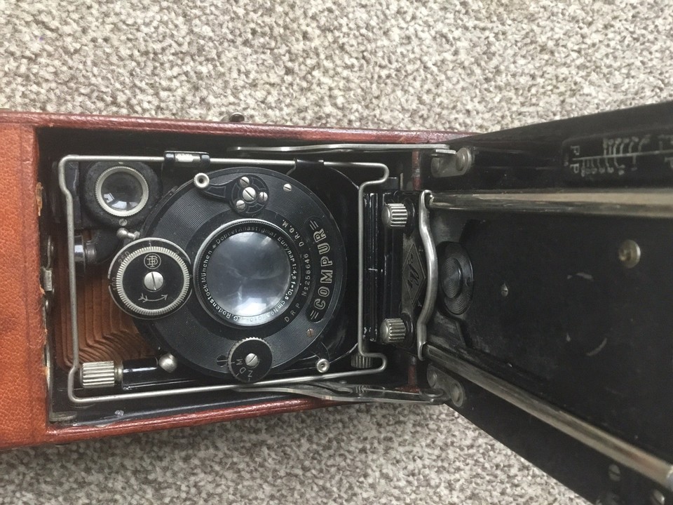 Rare Vintage Art Deco Agfa Folding Bellows Camera, Brown/tan. Compur ...