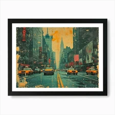 Urban Rhapsody: Collage Narratives  Framed Wall Art Poster Canvas Print Picture