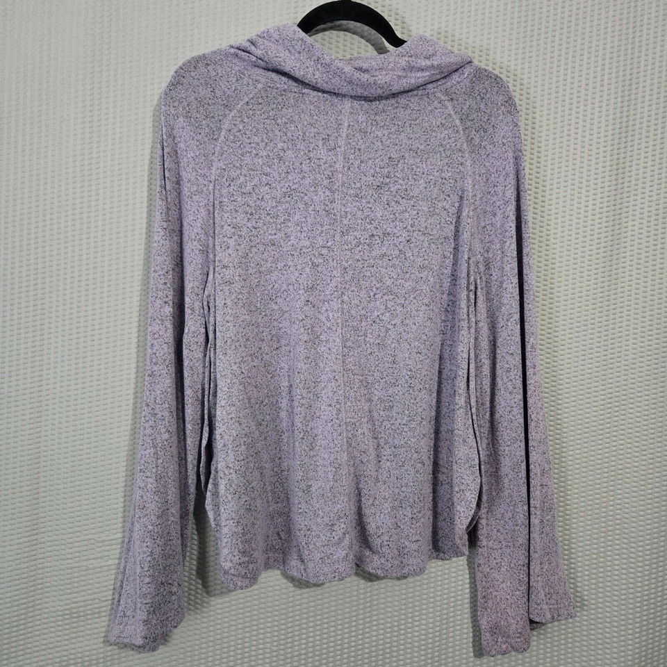 Gillian & O'Malley Womens Purple Long Sleeve Cowl Neck Hoodie Size L Slouchy - Image 2 of 4