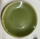 HULL Pottery Green Drip Glaze Dinner Plate Oven Proof USA Vintage 10.5"