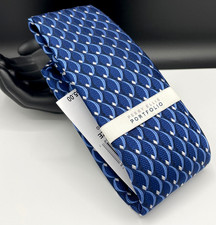 PERRY ELLIS Portfolio Men's 100 Polyester Tie  Navy  Oren Geo  MSRP: 55.