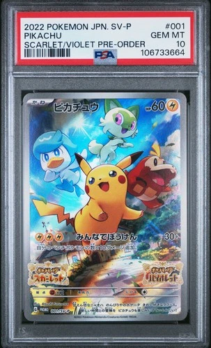 2022 POKEMON JPN SV PROMO SCARLET & VIOLET PRE-ORDER #001 PIKACHU PSA 10