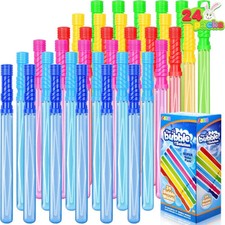 24 Pack Big Bubble Wands 14.6" Bulk Kids Outdoor Summer Party Favor Toys