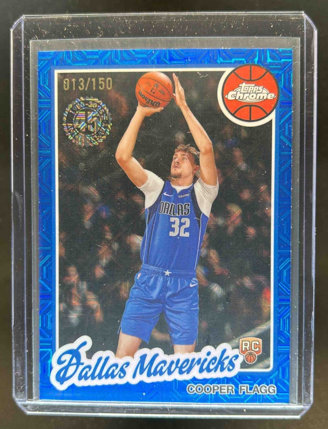 2025-26 Topps Cooper Flagg 1980-81 Chrome RC Blue Mojo Refractor Rookie #13/150