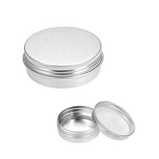 2 oz Round Aluminum Cans Tin Can Screw Top Metal Lid Containers, 60ml, 5pcs