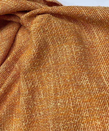 Yellow Tweed Boucle Fabric Textured Stretch Cotton Woven Jacketing ITALY 2.25 m - Picture 3 of 10
