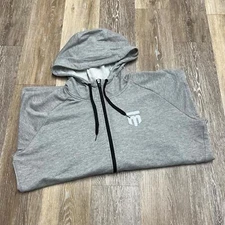 MONGOOSE Stretch Full Zip Up Gray Hooded Sweatshirt Hoodie Men's Size XL