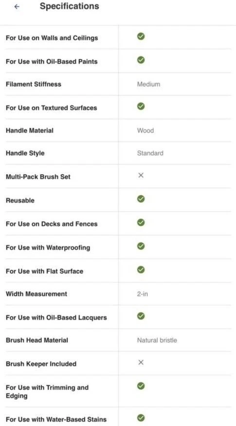 PROJECT SOURCE 2 pulgadas Cepillo de virutas planas Cepillo de pintura de cerdas naturales Foto 3 de 4