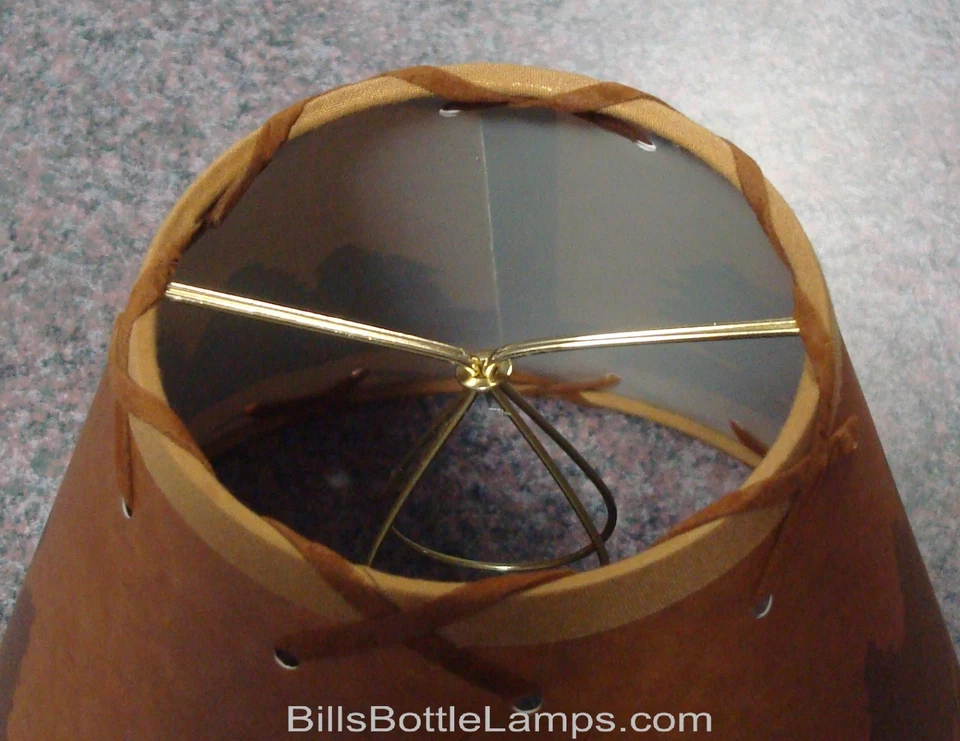 Lámpara de mesa de ciervo cabina cabaña lámpara sombra clip estilo bombilla 9" pulgadas cono con cordones Foto 4 de 4