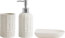 White Bathroom Accessories Set, Ceramic Set with