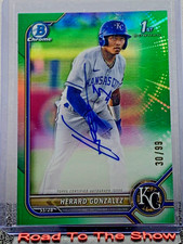 2022 Bowman Chrome 1st Herard Gonzalez CPA-HG Green Refractor Auto /99 Royals