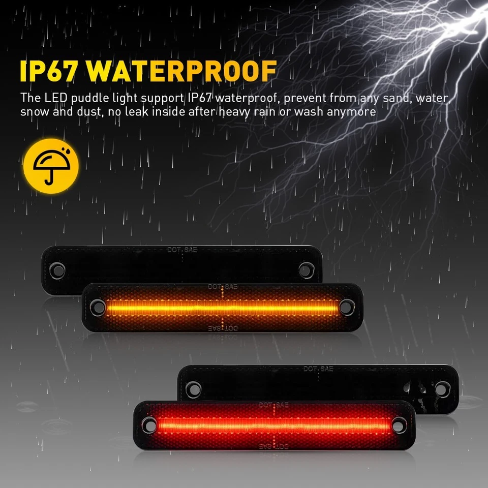 Para 73-79 Ford F100 F150 F250 F350 4x luzes indicadoras laterais dianteiras e traseiras de LED EOA - Imagem 2 de 4