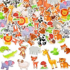 300 Pieces Animals Foam Stickers Bulk Self-Adhesive Cartoon Forest Animals Re...