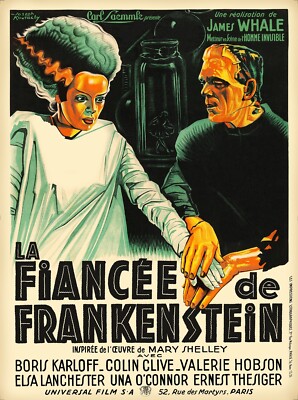 ''THE BRIDE OF FRANKENSTEIN'' (1935) French Grande GIGANTIC movie poster!
