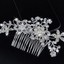 Bridal Hair Comb – Silver Rhinestone Crystal Flowers & Pearls – Wedding Hair Clip 5 thumbnail image