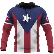 Puerto Rico Pullover Casual Hoodie Flag Caribbean Unisex