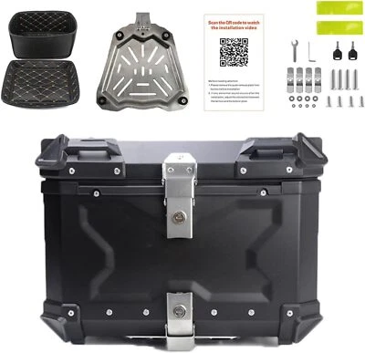 55 Liter Motorrad Alu Top Case Bagtecs XB55 Aluminium Alloy Schwarz+Unteres Rack