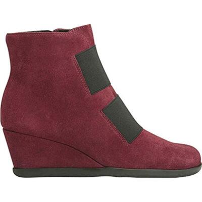 Aerosoles Get Fit Wine Suede Wedge Bootie Women's Size