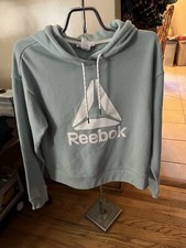 Womens Reebok Light Geen Crop Hoodie fleece Lined Size S/CH/P ExcellentCondition