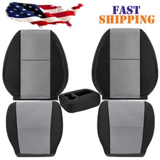For 2007-2014 Chevy Silverado Driver Passenger Replacement Seat Cover Gray/Black