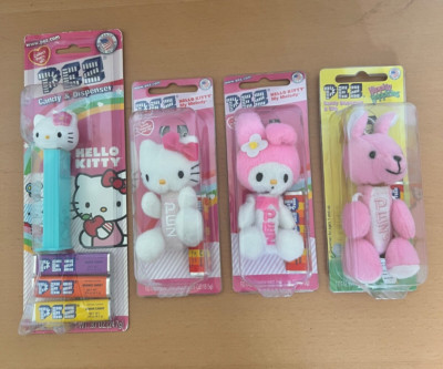 Lot of 4 PEZ Hello Kitty & Easter Bunny Rabbit Candy Dispensers