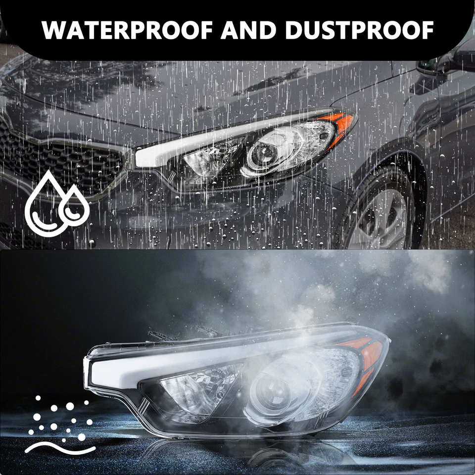 Галогенные фары в сборе для 2014 2015 2016 Kia Forte Koupe LX EX без светодиодов - Изображение 4 из 4