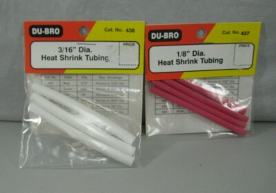 DU-BRO Heat Shrink Tubing  Sizes:1/8 No 437 3/16'' No 438 Lot DUB2