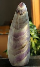 820g Rare Tumbled Banded Chevron  Dream Amethyst Quartz Crystal Polish Specimen