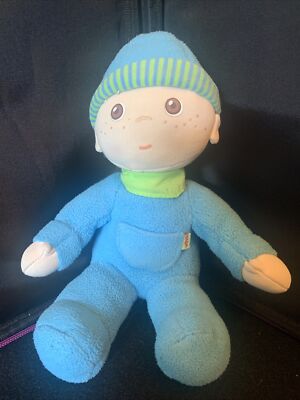 Haba Baby Boy Doll 9'' Blue Jumper Green Bandana