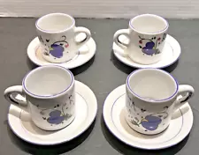 Roma Sambuca Espresso Coffee Cups and Saucers Italy - Set Of 4