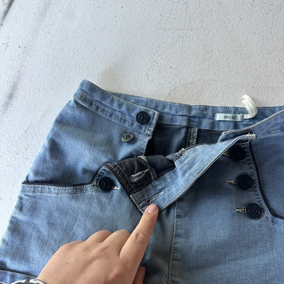 KIMCHI WOMENS DENIM SHORTS SIZE 4 Full Front Button See Pics For Size - Image 4 of 4