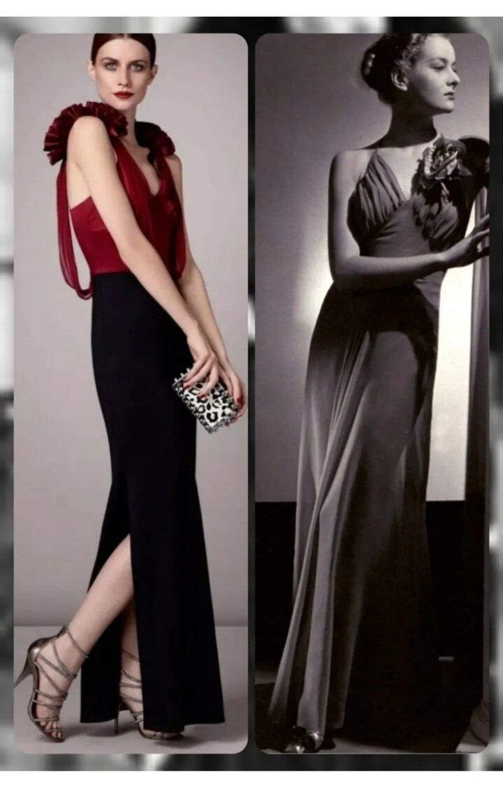 Rare Karen millen red black corsage silk 20s Deco evening Occasion Long dress 12 image 3