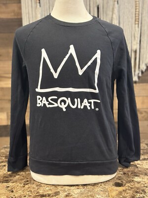 Jean Michel Basquiat Sz M Spell Out Pullover Sweatshirt Crown