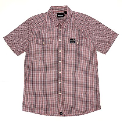 Boxfresh Men's Cotton Slim Fit Short Sleeve Plaid Shirt.