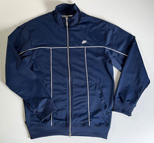 Men's Vintage Y2K Nike Track Jacket Full Zip Navy Embroidered Logo Sz S