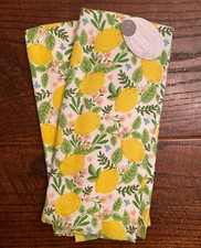 Farmhouse Lemons Kitchen Towels Set Of 2, Lemons Leaves Kitchen Towels, Lemons