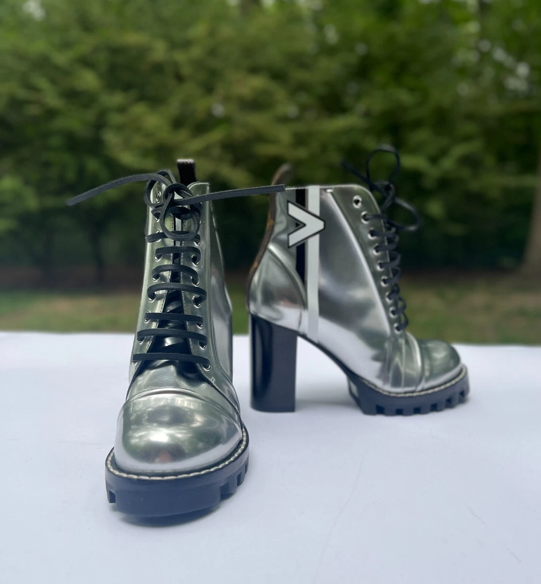 Authentic Louis Vuitton Boots Star Trail V Spaceship Silver Heel