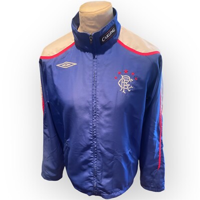 Glasgow Rangers Football Track Jacket Umbro Full Zip Top Blue